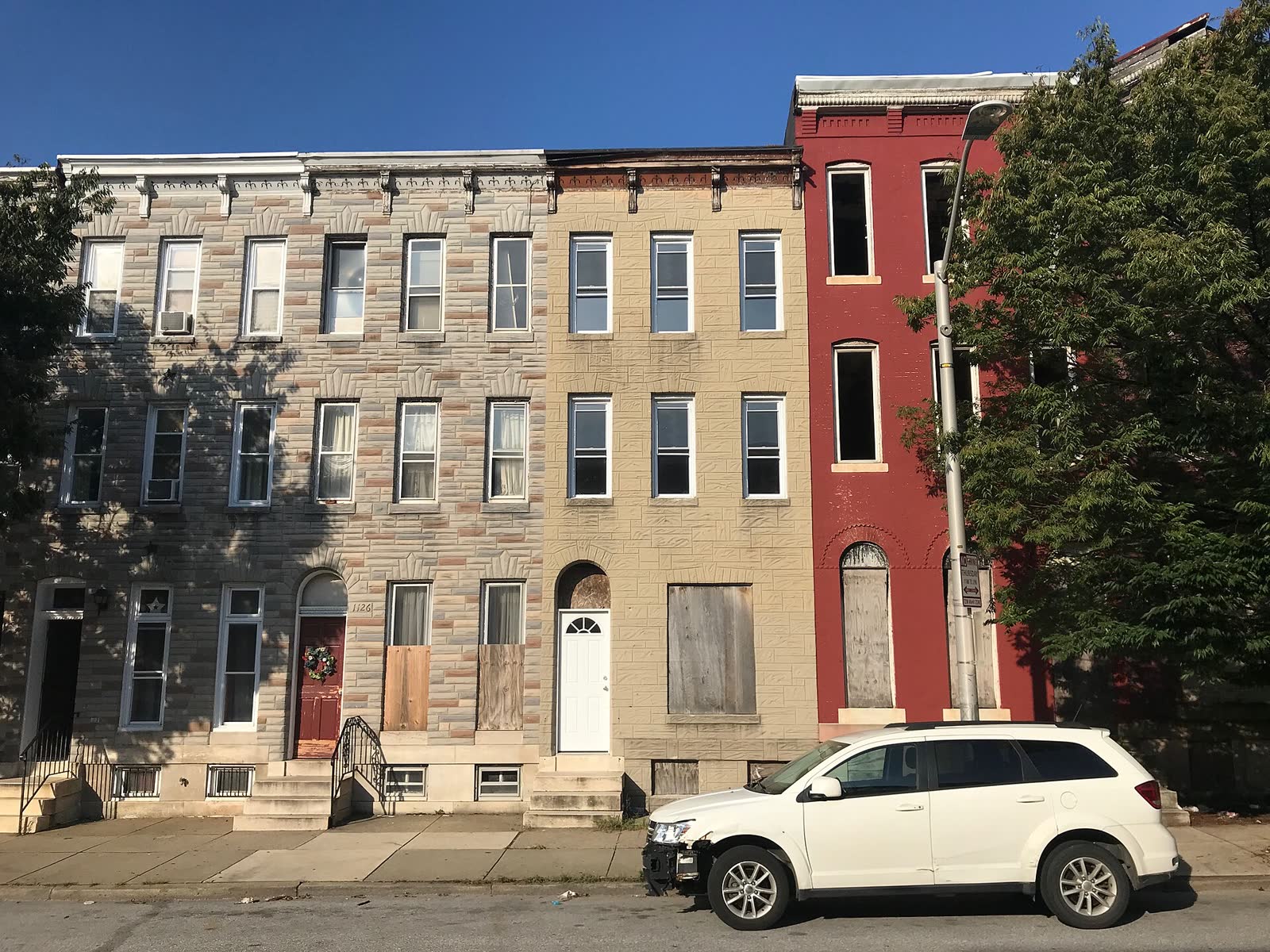 Rowhouses on North Fulton Avenue in West Baltimore. (File photo)
