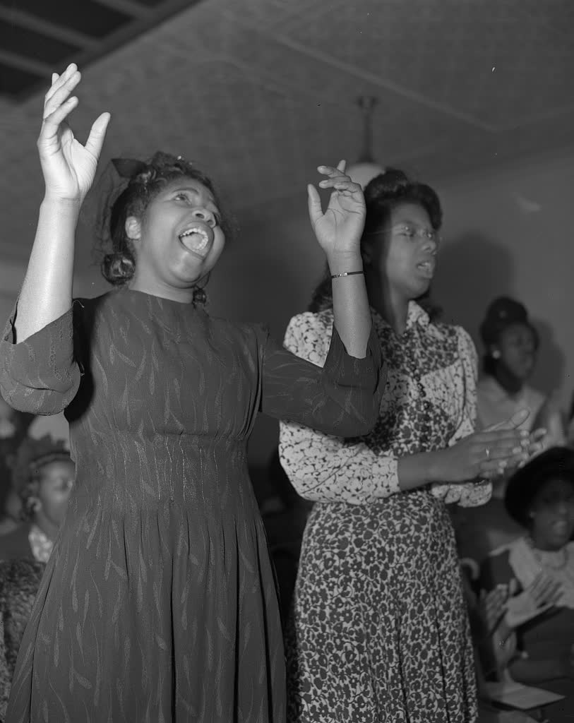 Members of a church congregation in Washington, D.C., photographed by Gordon Parks in the 1940s. (File photo)