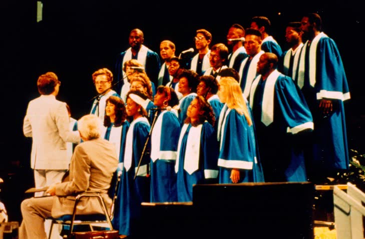 A gospel choir at Lee Heights Community Church in Cleveland, Ohio; not United Baptist Church. (File photo)